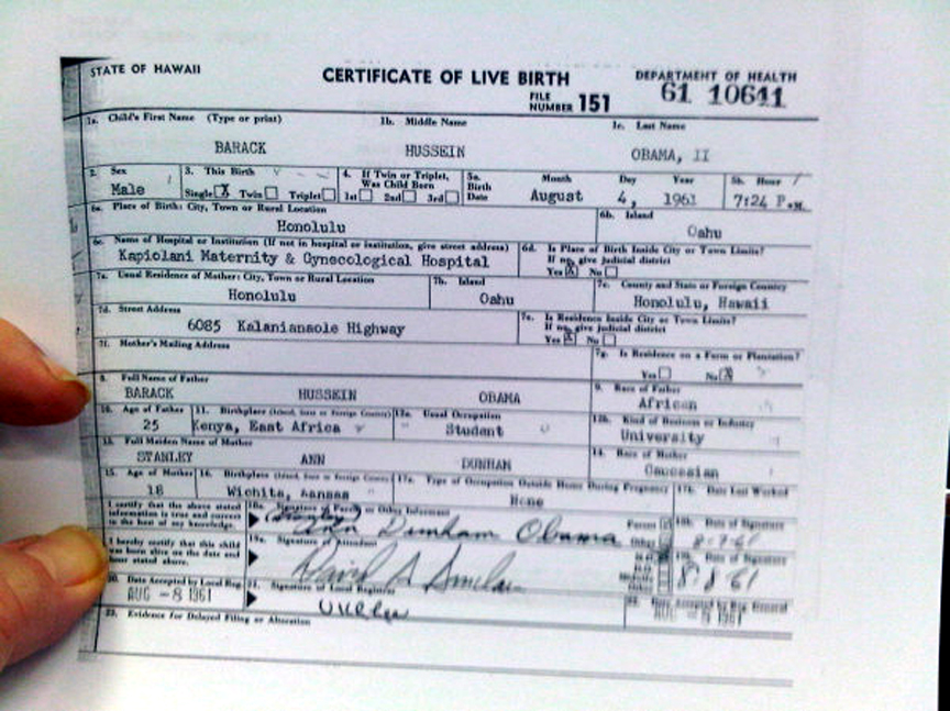 birth certificate form obama georgia state arizona judge birthers born barack secretary ballot birther apparently copy official thing beltway outside